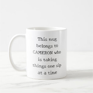 Gepersonaliseerde grappige quote relateerbaar moed koffiemok
