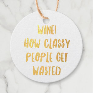 Gepersonaliseerde Grappige Quotes voor Wijnbar XIV Bedankjes Labels