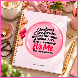 Gepersonaliseerde Grappige Roze Bubble Gum Quote R Planner
