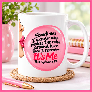 Gepersonaliseerde Grappige Roze Kauwgom Citaten Re Koffiemok