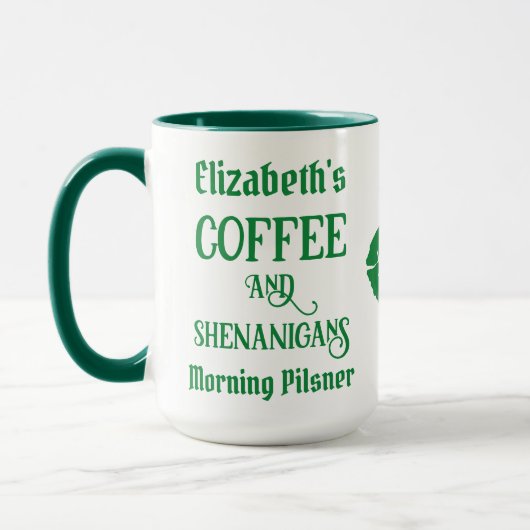 Gepersonaliseerde Grappige St Patrick's Day Groene Mok (Links)