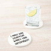 Gepersonaliseerde Grappige Wijnbar Quotes IX Zandsteen Onderzetter (Zijkant)