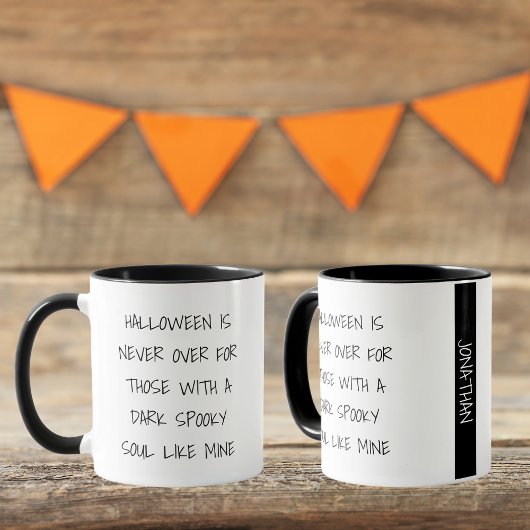 Gepersonaliseerde grappige zwarte Halloween is noo Mok