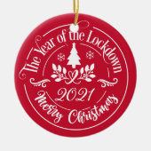 Gepersonaliseerde grappigheid 2021 Herdenking van Keramisch Ornament (Voorkant)