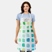 Gepersonaliseerde Green Artist Schort (Gedragen)