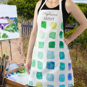 Gepersonaliseerde Green Artist Schort