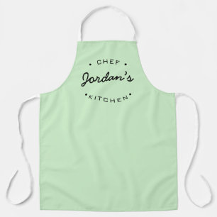 Gepersonaliseerde Green Black Chef's Kitchen Schort