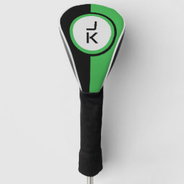 Gepersonaliseerde Green Black Golf Head Hoesje Golfheadcover