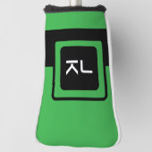 Gepersonaliseerde Green Black Golf Head Putter Hoe Golfheadcover (Draai 90)