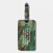 Gepersonaliseerde Green Camo Bagagelabel (Achterkant verticaal)