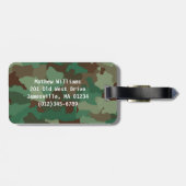 Gepersonaliseerde Green Camo Bagagelabel (Achterkant horizontaal)