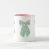 Gepersonaliseerde Green Gingham Romantische Coquet Mok (Midden)
