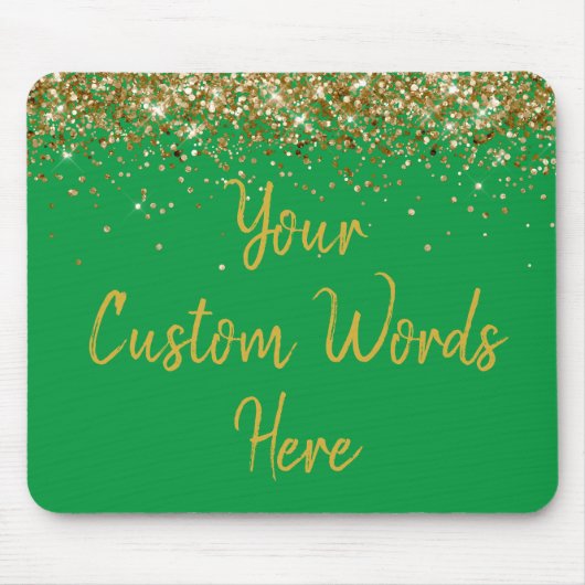 Gepersonaliseerde Green & Gold Gamer Haar verjaard Muismat (Voorkant)