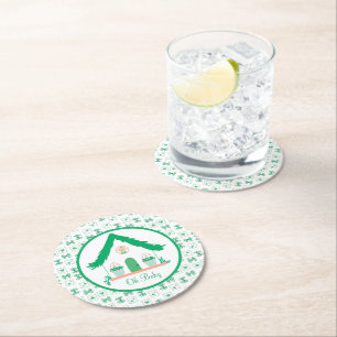 Gepersonaliseerde Green House Oh Baby shower Ronde Kartonnen Onderzetter