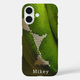 Gepersonaliseerde Green Tree Snake Stevige iPhone  iPhone 16 Hoesje
