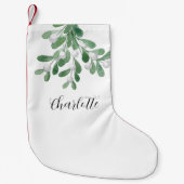 Gepersonaliseerde Greenery Kerstmis Kleine Kerstsok (Voorkant)