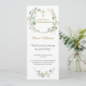 Gepersonaliseerde Greenery Prayer Bladwijzer Card Menu (Staand voorkant)