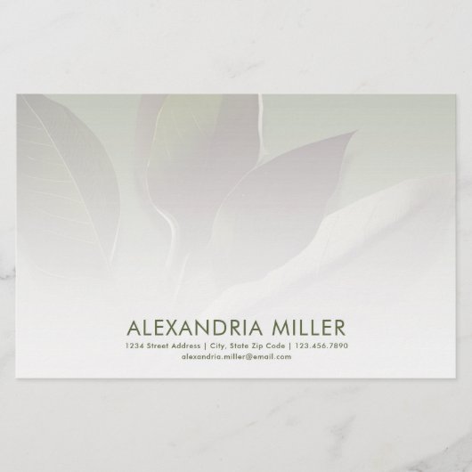 Gepersonaliseerde Greenery Stationery met de Info  Briefpapier (Voorkant)