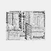 Gepersonaliseerde Grijstinten Aangepaste Naam Coll Fleece Deken (Voorkant (Horizontaal))