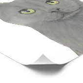 Gepersonaliseerde grijze Chartreux kat Foto Afdruk (Hoek)