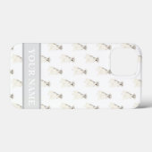 Gepersonaliseerde grijze en witte Schnauzer Dog Case-Mate iPhone Case (Achterkant (horizontaal))