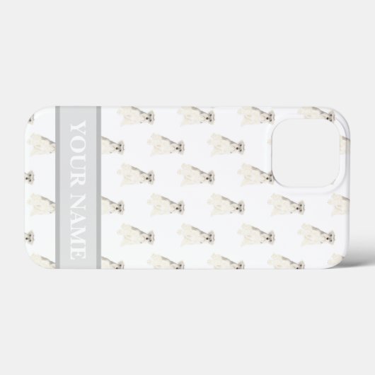 Gepersonaliseerde grijze en witte Schnauzer Dog Case-Mate iPhone Case (Achterkant (horizontaal))