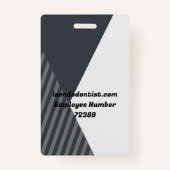 Gepersonaliseerde grijze gestreepte werknemer Afbe Badge (Achterkant)