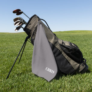 Gepersonaliseerde grijze golfhanddoek
