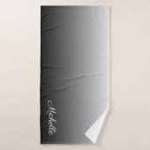 Gepersonaliseerde grijze grijze grijstinten badhanddoek (Badhanddoek)
