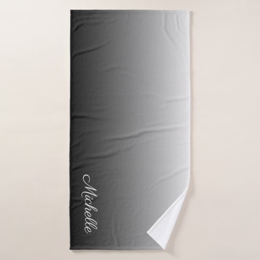 Gepersonaliseerde grijze grijze grijstinten badhanddoek (Badhanddoek)