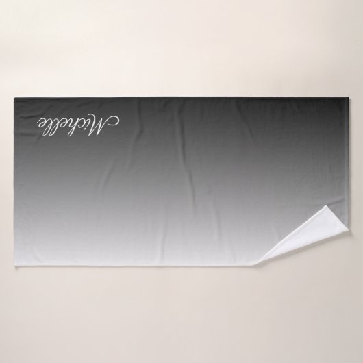 Gepersonaliseerde grijze grijze grijstinten badhanddoek (Badhanddoek)