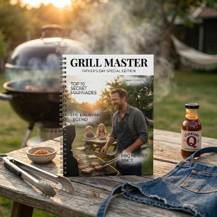 Gepersonaliseerde Grill Master Vaderdag Notitieboek