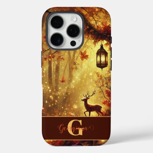Gepersonaliseerde grillige gouden herfstbos Case-Mate iPhone case (Achterkant)