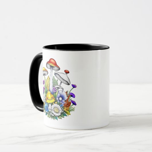 Gepersonaliseerde grillige magische paddenstoelen mok (Voorkant links)