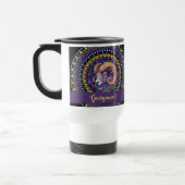 Gepersonaliseerde grillige Ram Zodiac Dot Mandala Reisbeker (Links)