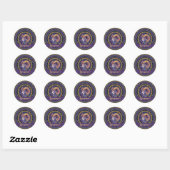 Gepersonaliseerde grillige Ram Zodiac Dot Mandala Ronde Sticker (Vel)