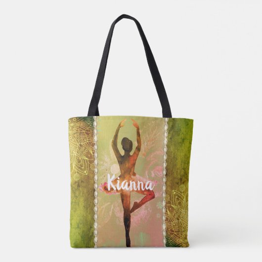 Gepersonaliseerde grillige Waterverf Ballerina Tas (Achterkant)