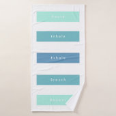 Gepersonaliseerde Groen Blauwe Pauze Inhaleren Uit Badhanddoek (Badhanddoek)