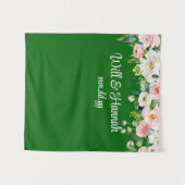 Gepersonaliseerde groen bruiloft receptie Foto Pro Wandkleed (Voorkant (horizontaal))