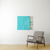 Gepersonaliseerde groen bruiloft receptie Foto Pro Wandkleed (In Situ (horizontaal))
