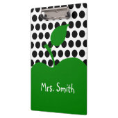 Gepersonaliseerde groene appel wit en zwart polka  klembord (Links)