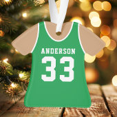 Gepersonaliseerde groene basketbaltrui ornament