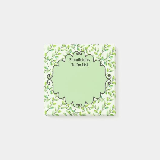 Gepersonaliseerde Groene Bladeren en Bijkantoren Post-it® Notes (Voorkant)