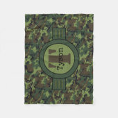 Gepersonaliseerde Groene Camouflage Fleece Pet Bla Deken (Voorkant)