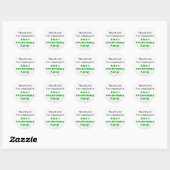 Gepersonaliseerde Groene Dank U Birthday Party Ronde Sticker (Vel)