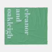 Gepersonaliseerde groene en blauwe bruiloft Passen Fleece Deken (Voorkant (Horizontaal))