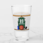Gepersonaliseerde groene en witte Basketball Glas (Voorkant)