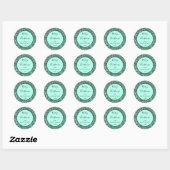 Gepersonaliseerde groene faux glitter ronde sticker (Vel)