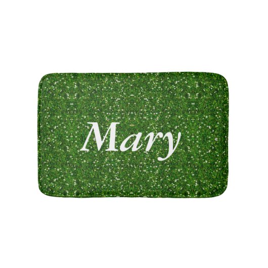 Gepersonaliseerde groene Glitter Bath Mat (Voorkant)
