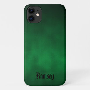 Gepersonaliseerde groene Gothic Ombre Art iPhone 11 Hoesje